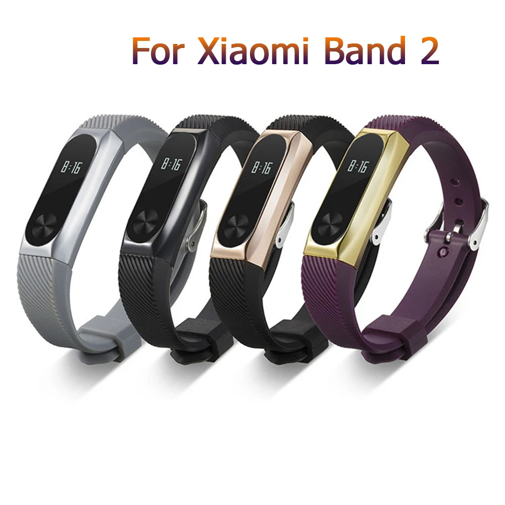 

Ремешок для xiaomi band 2, мягкий, силиконовый, с металлической рамкой