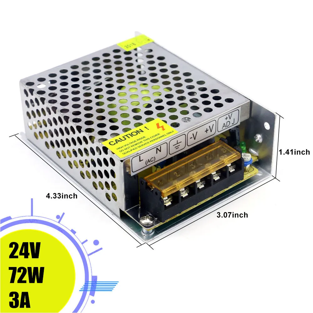 24 В постоянного тока импульсный источник питания 3 А 72 Вт переменный ток в
