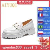 aiyuqi shoes women spring 2021 new white thick soled ladies sneakers genuine leather casual trend girl shoes students