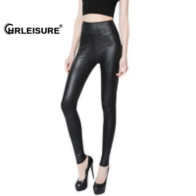 Женские леггинсы из искусственной кожи CHRLEISURE пикантные облегающие матовые