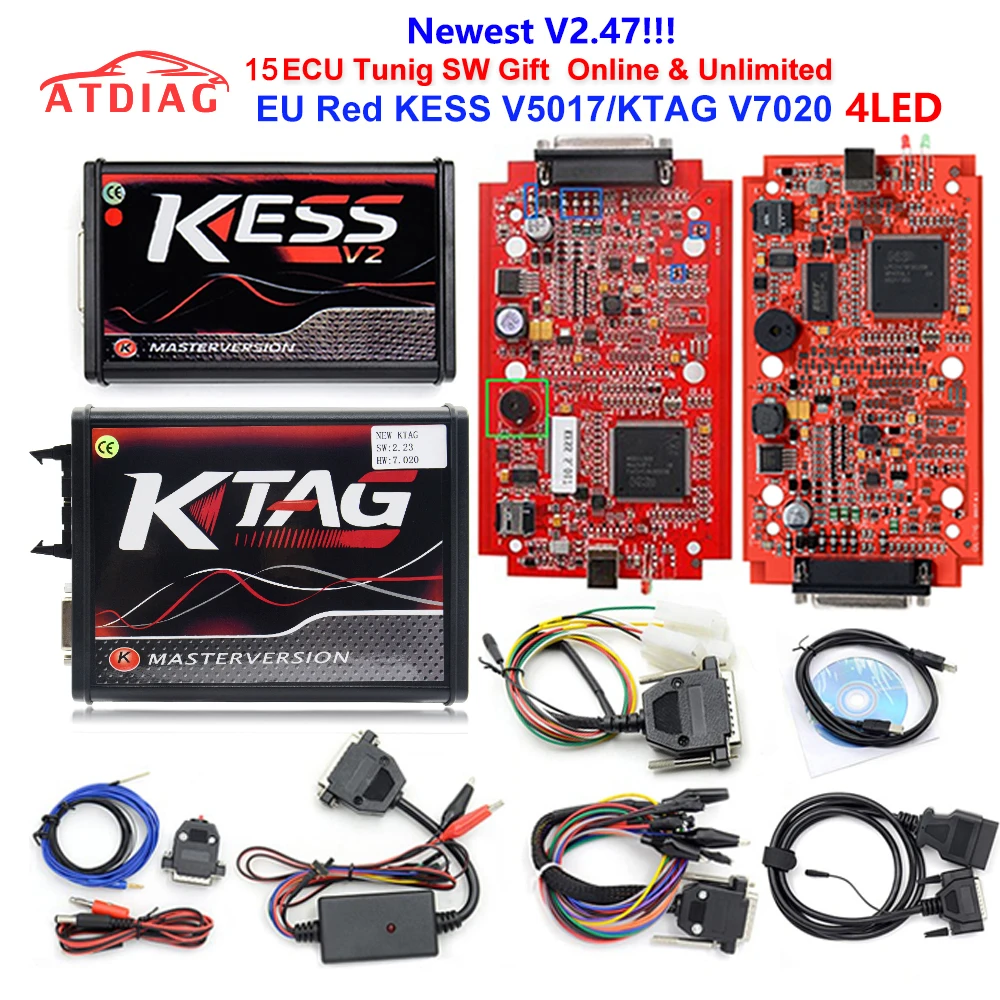 KESS Ktag K TAG V7.020 KESS V2 V5.017 SW V2.25 v2.47 2,47 мастер ECU чип Тюнинг инструмент K-TAG 7,020 онлайн лучше KTAG V7.003