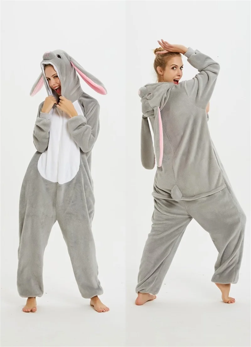 

Rogue Rabbit Kigurumi Onesie Пижама для взрослых женщин животных фланелевые костюмы для сна цельный зимний комбинезон Пижама для косплея