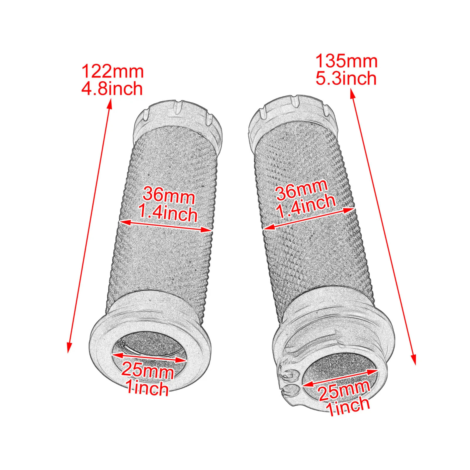 

Motorcycle 1"25mm CNC Handle Grips Handle Bar Grips Aluminum Red For Harley Dyna Super Glide FXD Touring Dyna Sportster XL883