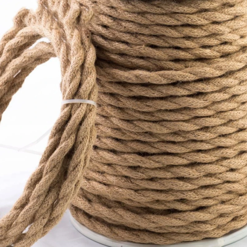 

2*0.75 Hemp Rope Wire Industrial Style Electric Cable Vintage Braided Power Cord Twisted Pair Hanging Lamp Pendant Retro Wiring