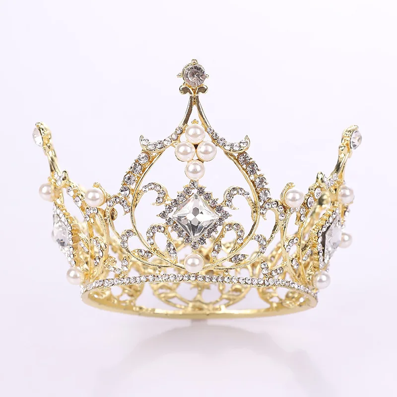 

Baroque Diadema Bride Crown Diamond Round Princess Crown Children's Crown Wedding Hair Accessories Bridal Hair Accessories
