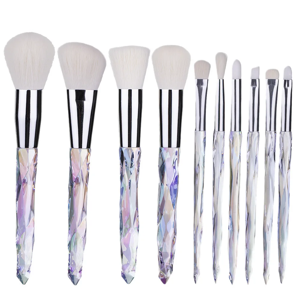 

10pcs Natural Hair Makeup Brushes Set Professional Foundation Blushes Eyeshadow Eyebrow Blending Brush Make Up Tools Maquillaje