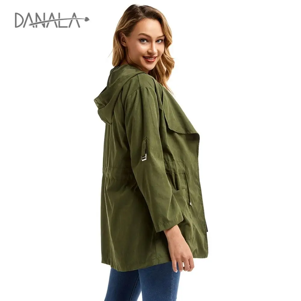 DANALA 2019 модная куртка с капюшоном для женщин новое пальто большим карманом и