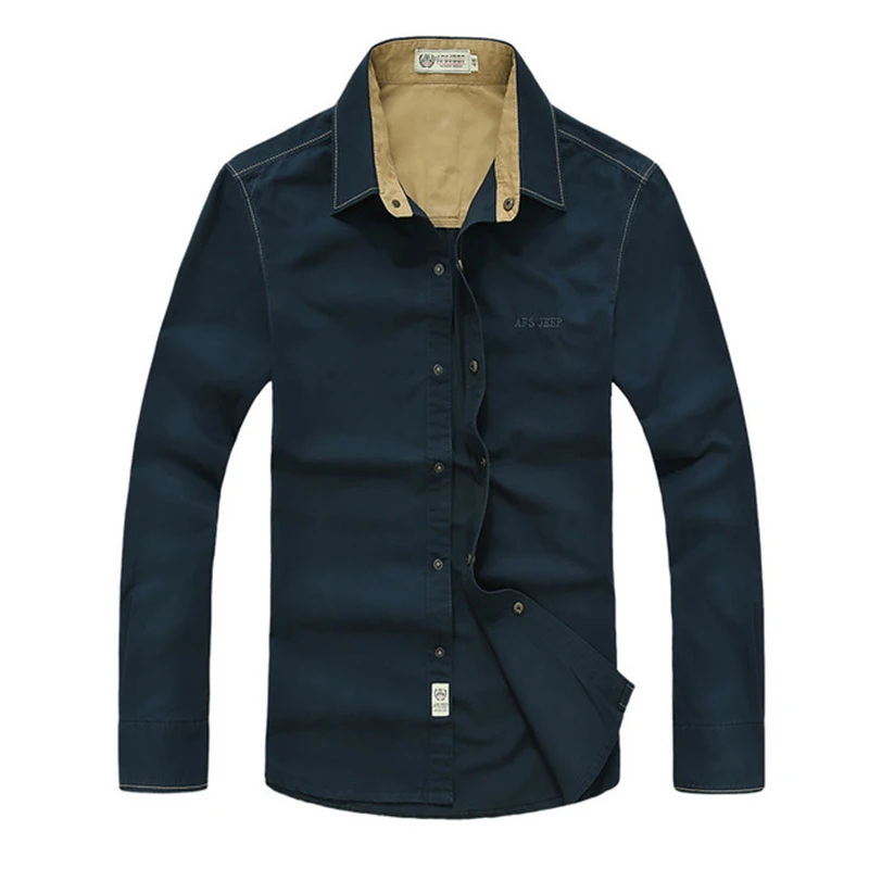 Мужские уличные рубашки с длинным рукавом дышащие весенне осенние из 100% хлопка