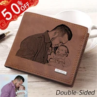 picture engraved wallet pu leather wallet bifold custom photo engraved wallet festival gifts for him custom personalized wallet