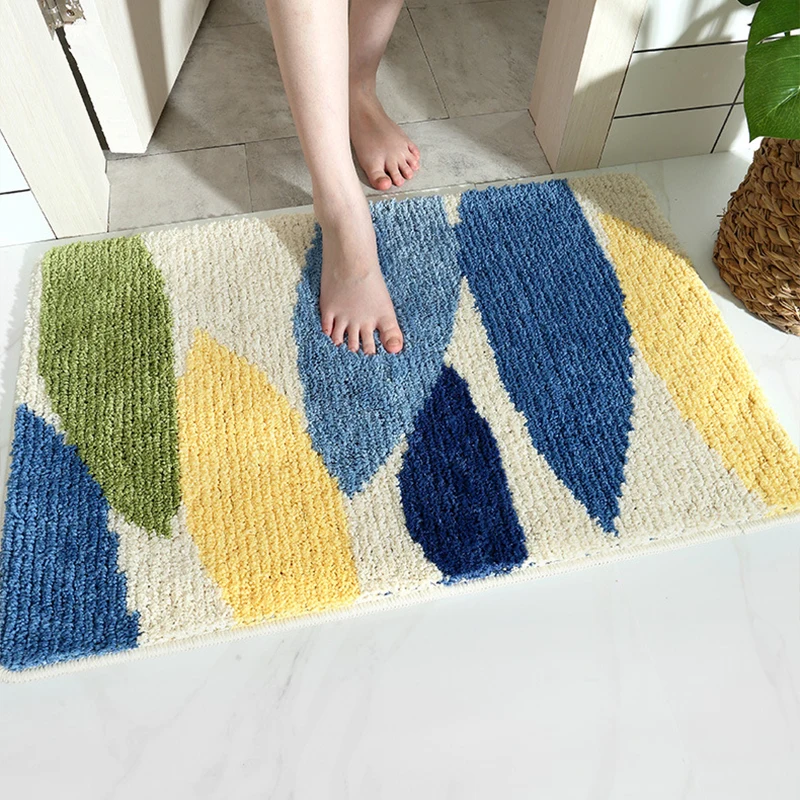 

Household Bath Mat Quickly Absorb Water Plant Velvet Shower Toilet Carpet Multifunction Bedroom Kitchen Living Room Bathroom Rug