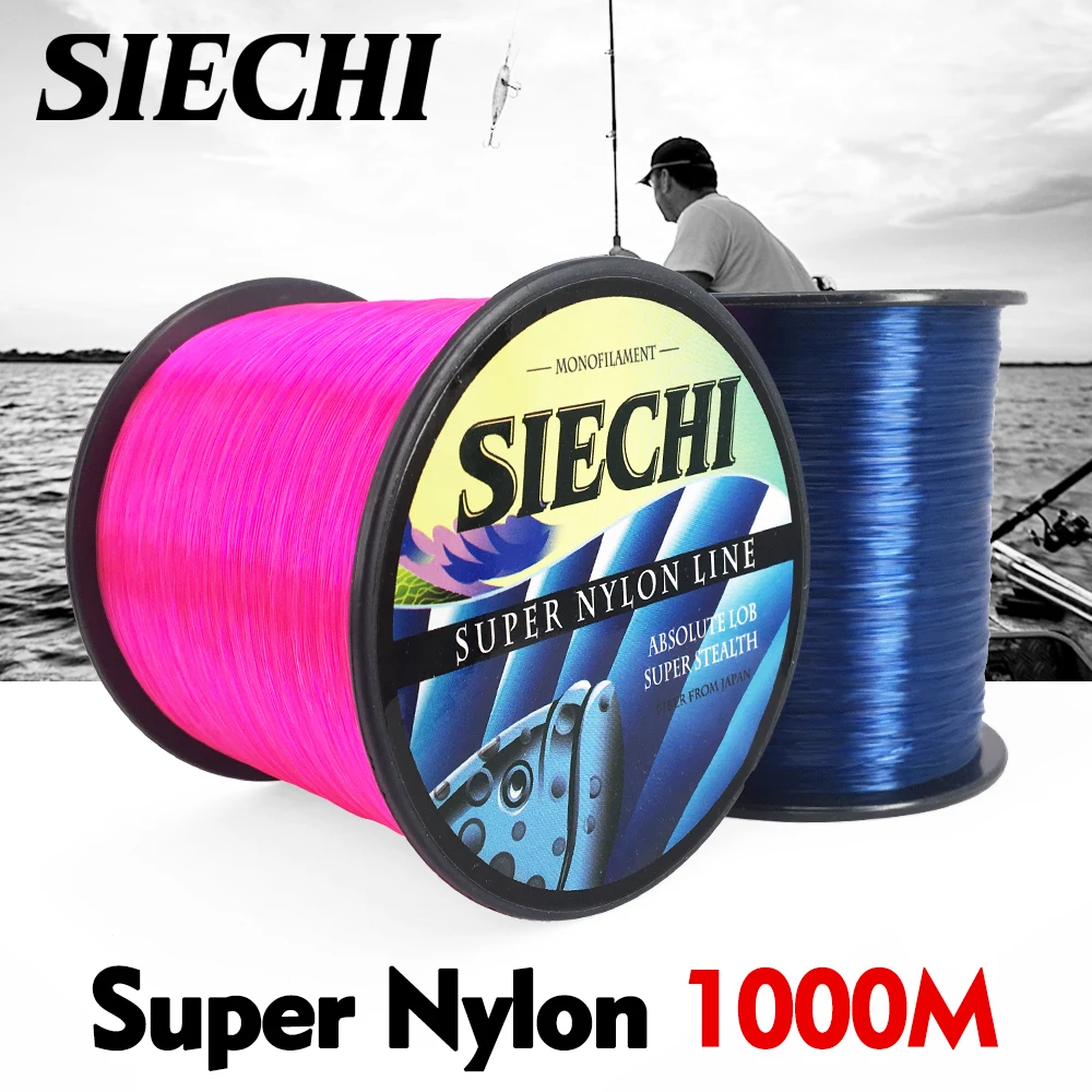 

Сверхпрочная нейлоновая рыболовная леска SIECHI 1000 м, 4-28 фунтов, 3 цвета, японская однонитевая основная леска