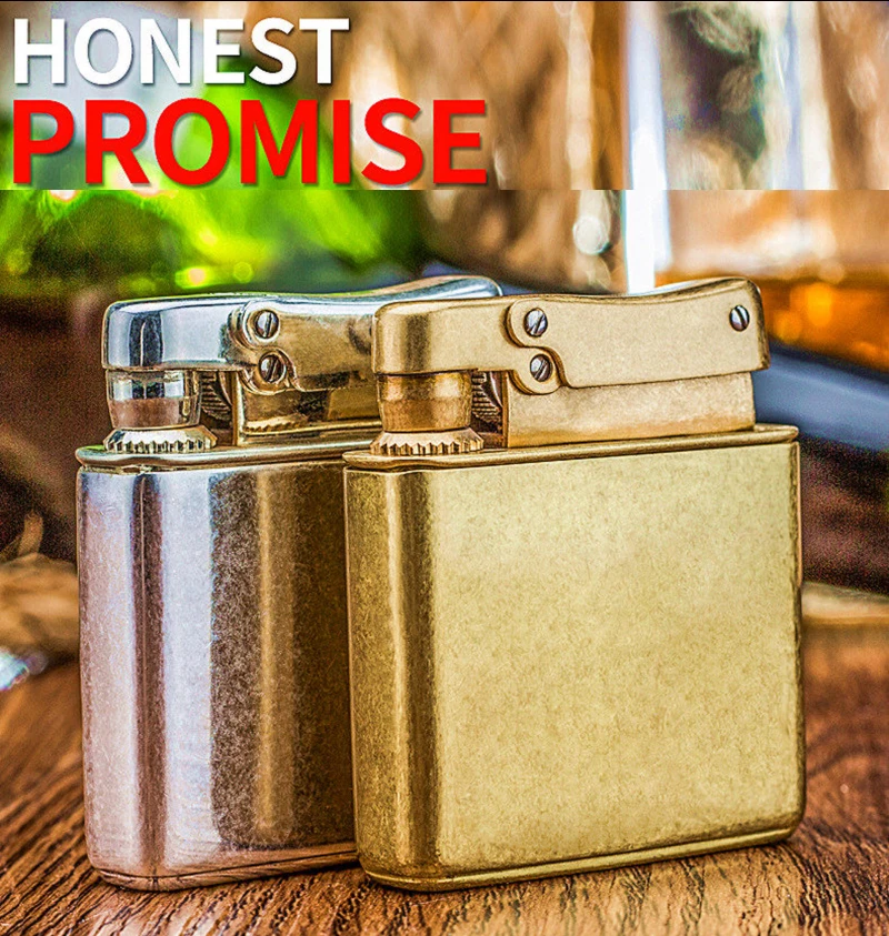 Честная Античная керосиновая Зажигалка из чистой меди деревянная коробка