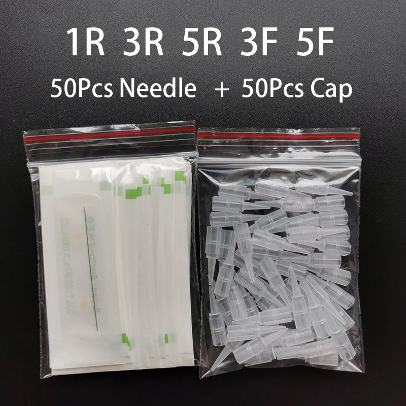 50 шт. иглы для перманентного макияжа 1R/3R/5R/3F/5F | Красота и здоровье