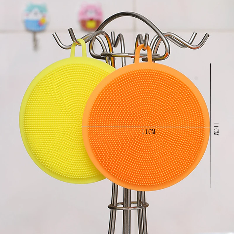 

Kitchen Accessories 1Pc Silicone Magic Cleaning Brushes Washing Fruit Brush Insulation Tool Pad Pot Bowl Cleaner Kitchen Gadgets