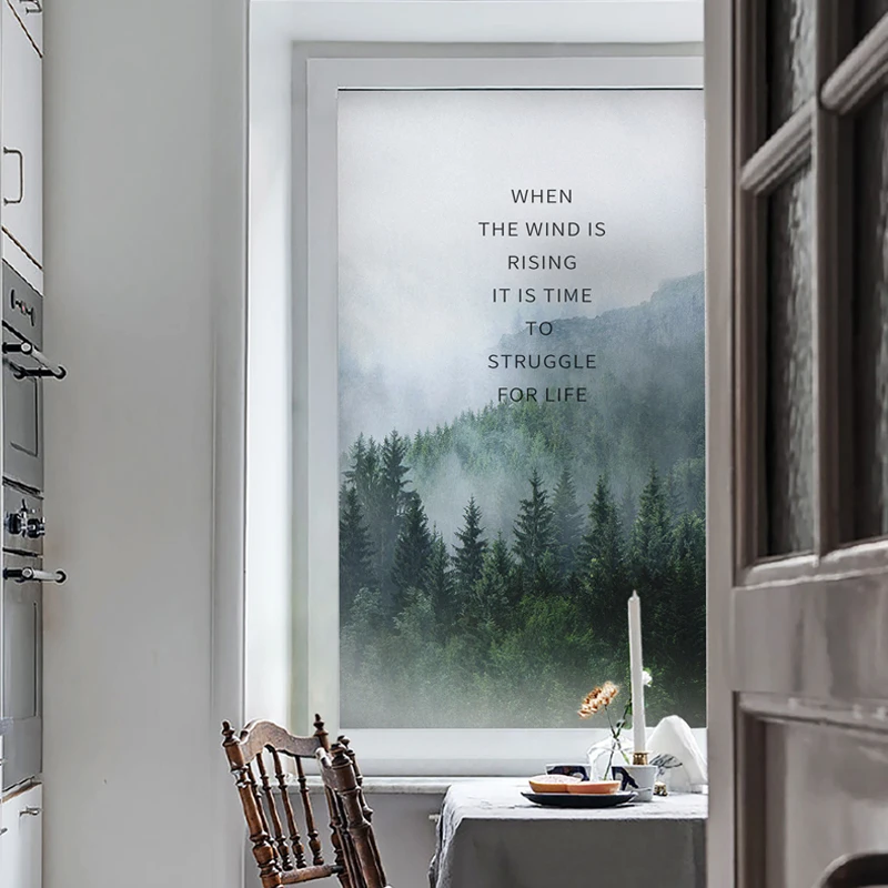 

Forest Pattern Window Foil Electrostatic Frosted Home Decorstion Private Tint-Film For Bathroom Living Room Bedroom 70cmx100cm