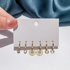 6 шт.компл. 925 Стерлинговое Серебро, звезда диска, фотозвезда, 3 пары, ретро, горячие модные серьги, ювелирные изделия вечерние Ринок