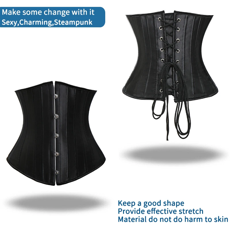 Женский корсет в стиле стимпанк Размер 24|steel bones|lace corset toplace |