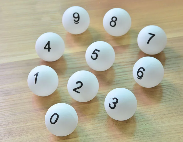 

0-9 digital number Lottery game ball yellow or white color