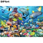 Алмазная картина 5D полностью квадратнаякруглая дрель морской мир дельфин рыба Daimond вышивка крестиком Мозаика картина M862