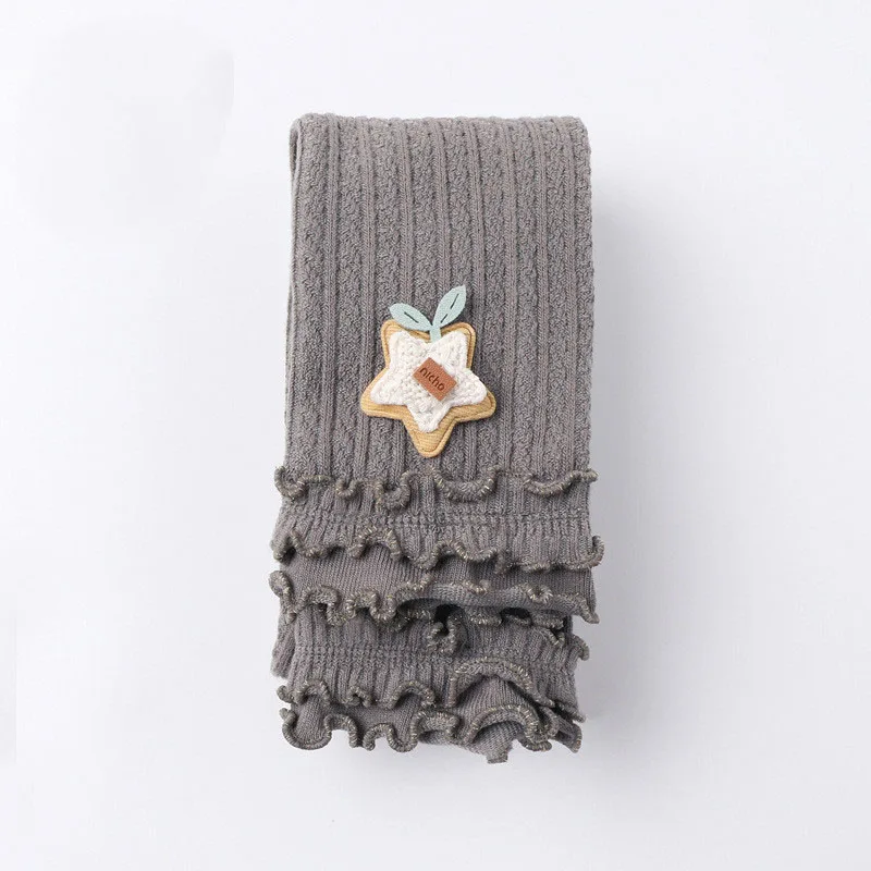 Зимние теплые хлопковые чулки для маленьких девочек вязаные крючком колготки с