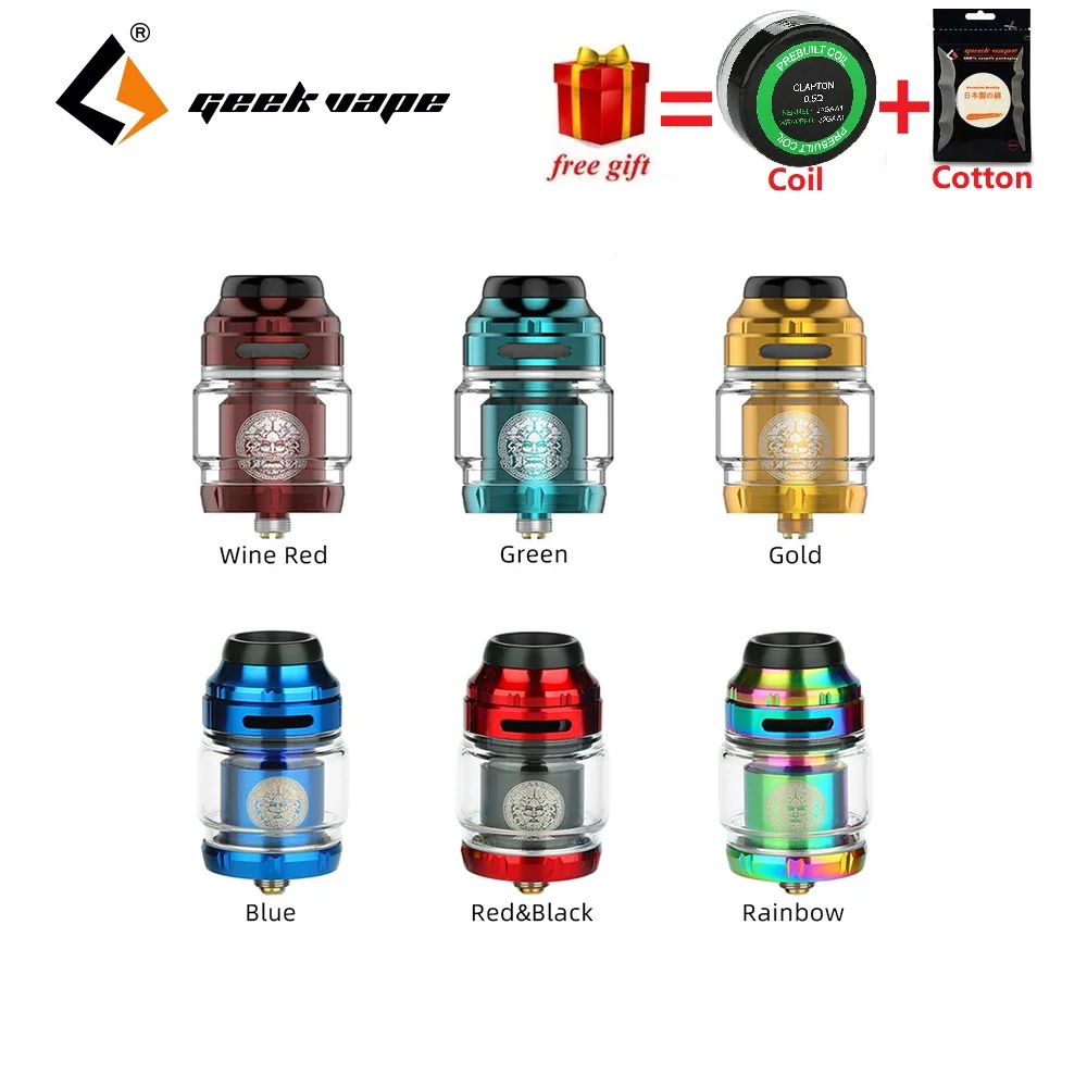 Бесплатный подарок GeekVape Zeus X RTA 4,5 мл/2 мл емкость бака Поддержка одной/двойной катушки строительство электронной сигареты Vape Танк VS Zeus dual/AMMIT MTL