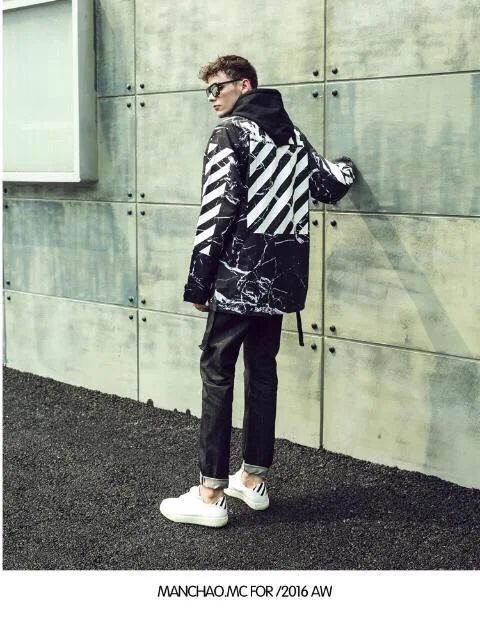 

Chao brand ow marbling military jacket men's and women's fashion street casual jacket