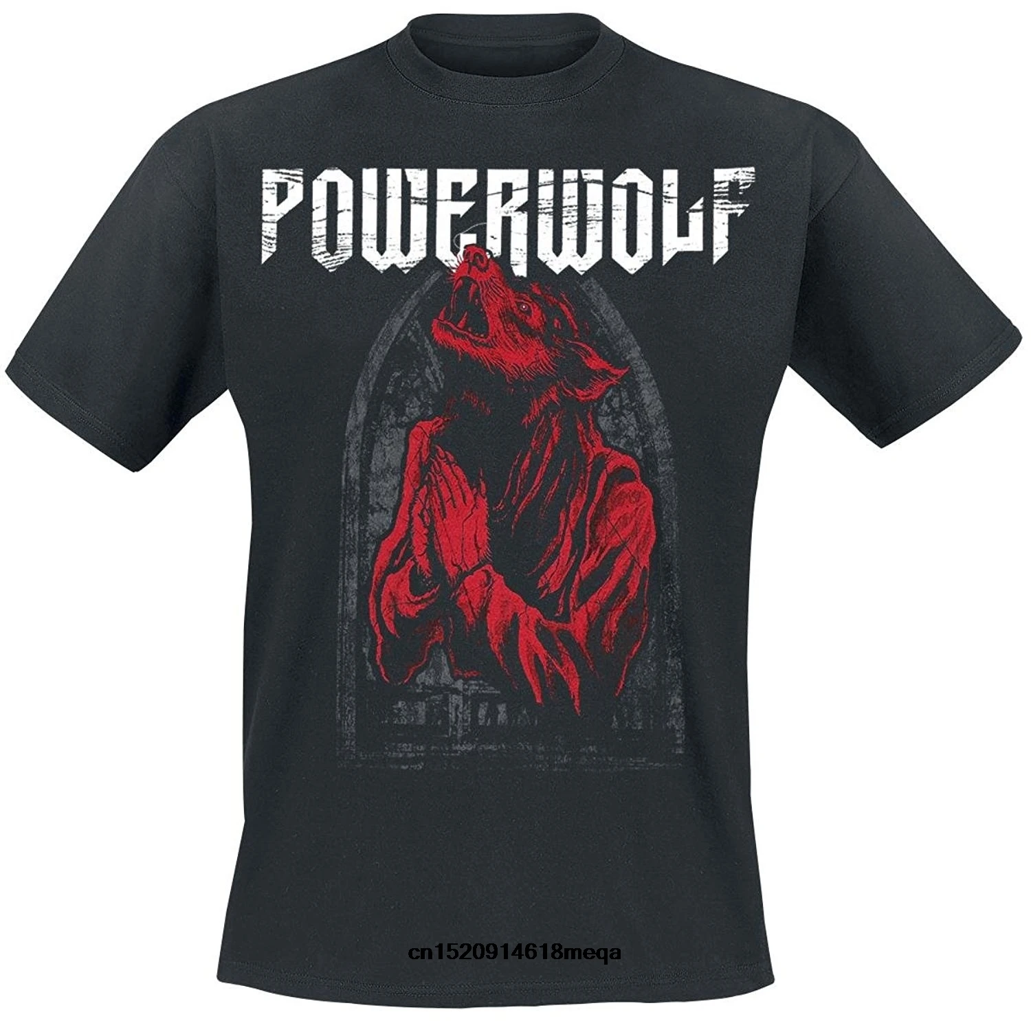 t shirt Mens Summer T Powerwolf Lupus dei T-Shirt black Casual Loose Short Sleeve shirts Hight Quality | Мужская одежда