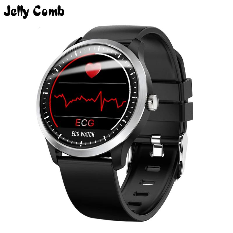 Jelly Comb N58 Smart Watch ECG PPG Blood Pressure Measurement Electrocardiograph Ecg Display Holter Men Smartwatch Waterproof
