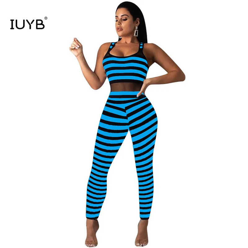 IUYB YD8108 высокий Васит комбинезон Цвет Полосатый Сексуальный женский 2019 игровые
