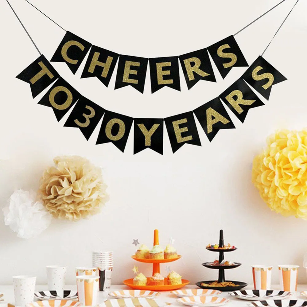 Разные темы баннер на день рождения украшение для годовщины и дня 30 лет|Флажки