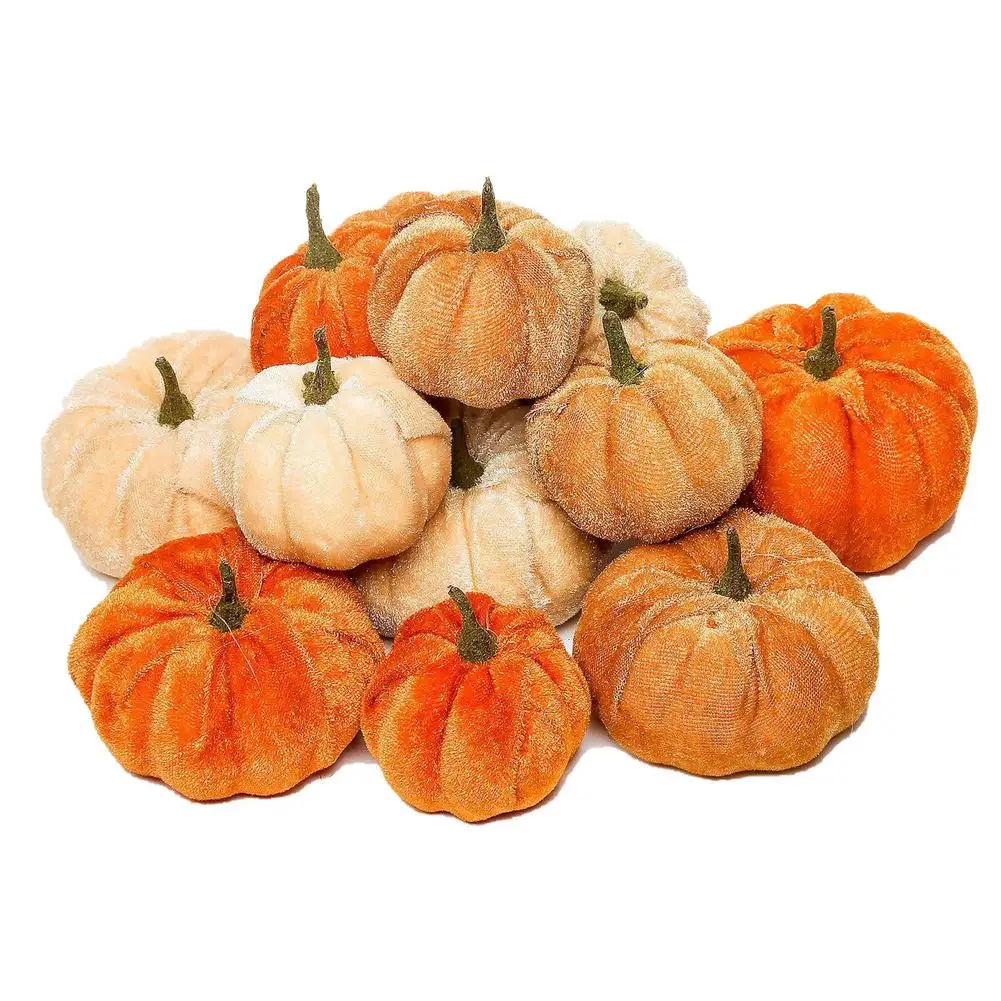

12Pcs Halloween Artificial Pumpkins Decoration Harvest Fall Harvest Thanksgiving Home Decor Photography Props