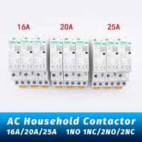 220v 230v 5060hz ac contactor din rail mounted household 2p modular 16a 20a 25a 2no1no 1nc 2nc for smart home house hotel