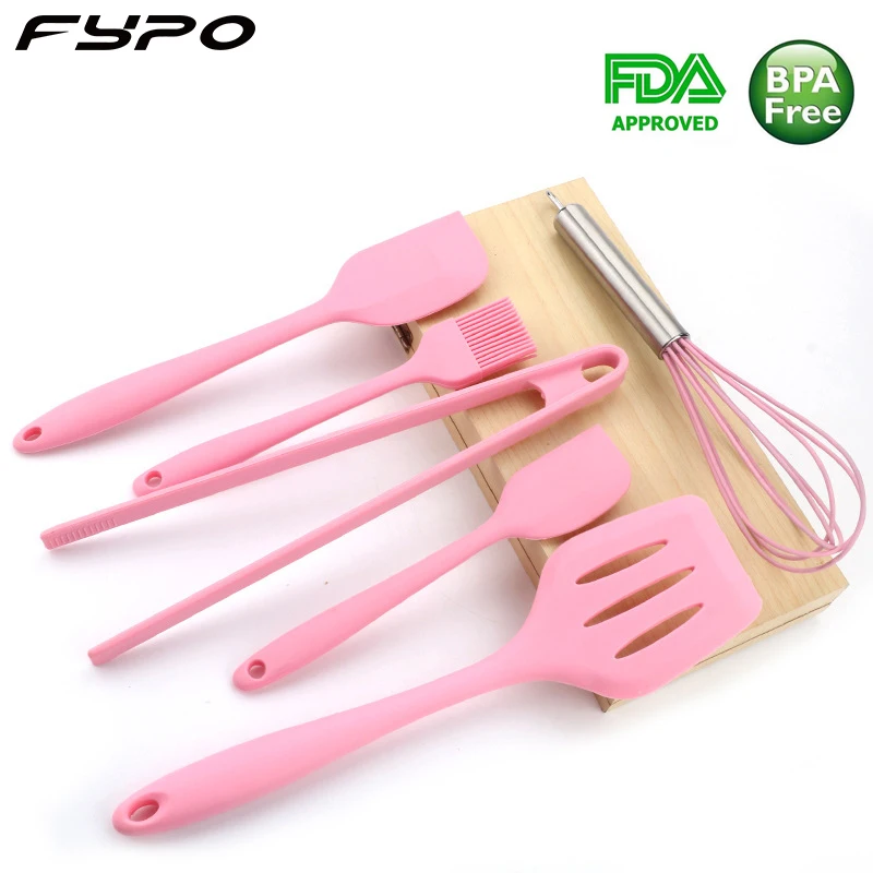 Набор из 6 предметов розовая Силиконовая подложка кухонная утварь венчик ложка