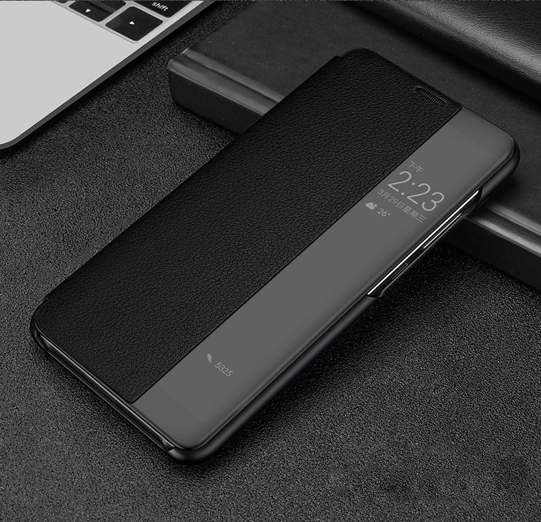 Чехлы с рисунком личи для мате RS Porsche Дизайн Smart Touch View Window Натуральная кожа