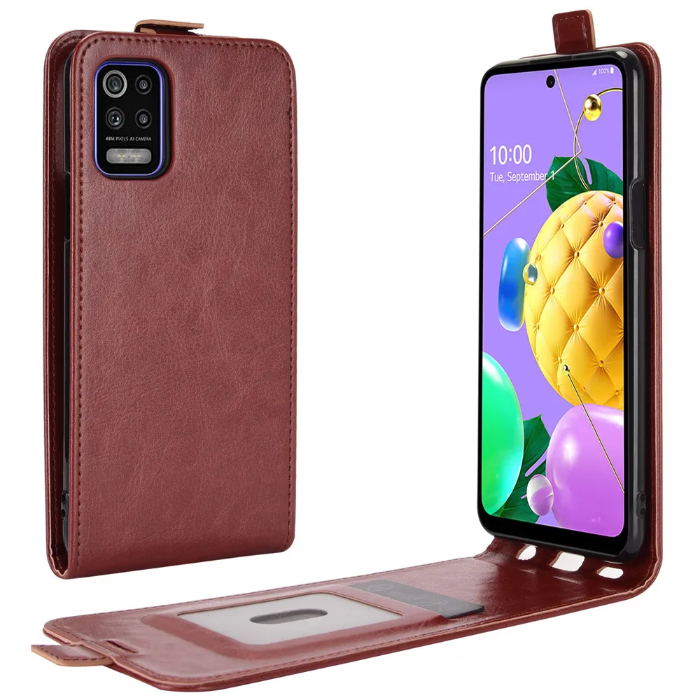 

For LG Q52 Case PU Leather Soft TPU Back Cover Phone Pu Skin Vertical Flip For LG Q52 Funda Capa Protector