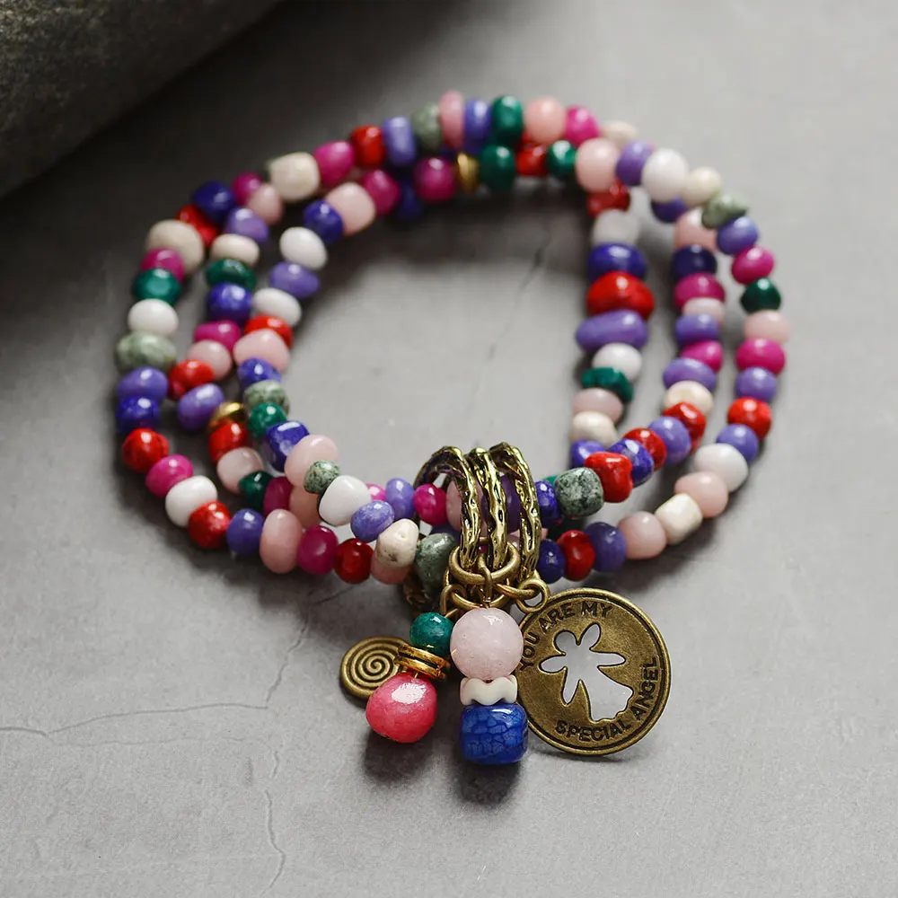 Творческие украшения подарки Смешанные браслеты из натуральных камней Подвески