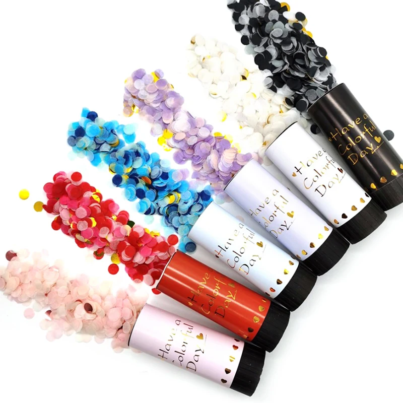 

1pc Round Push Party Confetti Poppers for Wedding Happy Birthday Flower Mini Round Confetti Gender Reveal Party Decoration