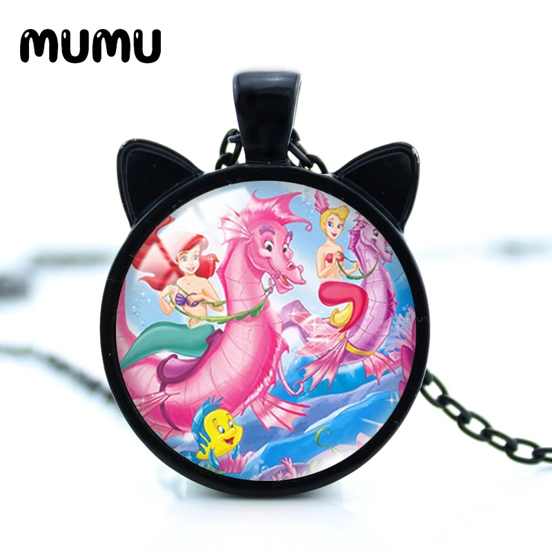 Ожерелье с маленькой русалочкой и кошачьими ушками ожерелье подвеской в виде