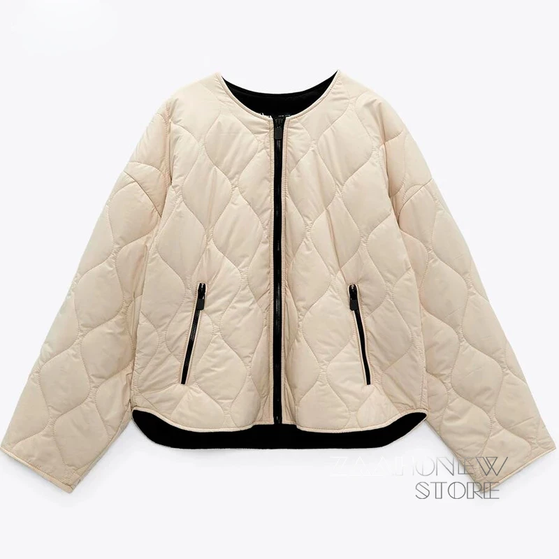 

ZAAHONEW New Winter Women Fashion Loose Warm Padded Parkas Coat Female Vintage Long Sleeve Pockets Jacket Tops Outerwear