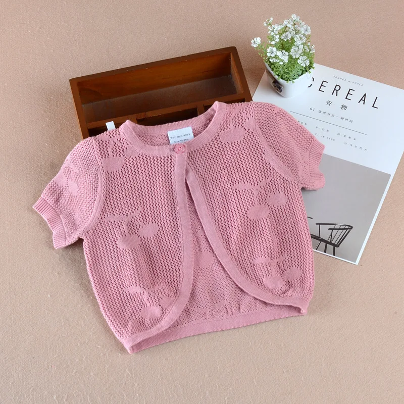 Темно Розовая тонкая летняя куртка для новорожденных девочек кардиган пляжные