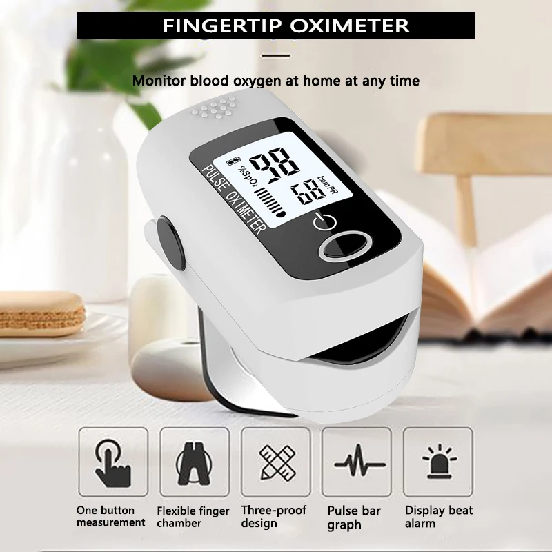 Пульсоксиметр Пальчиковый с OLED-экраном измеритель пульса и уровня кислорода в