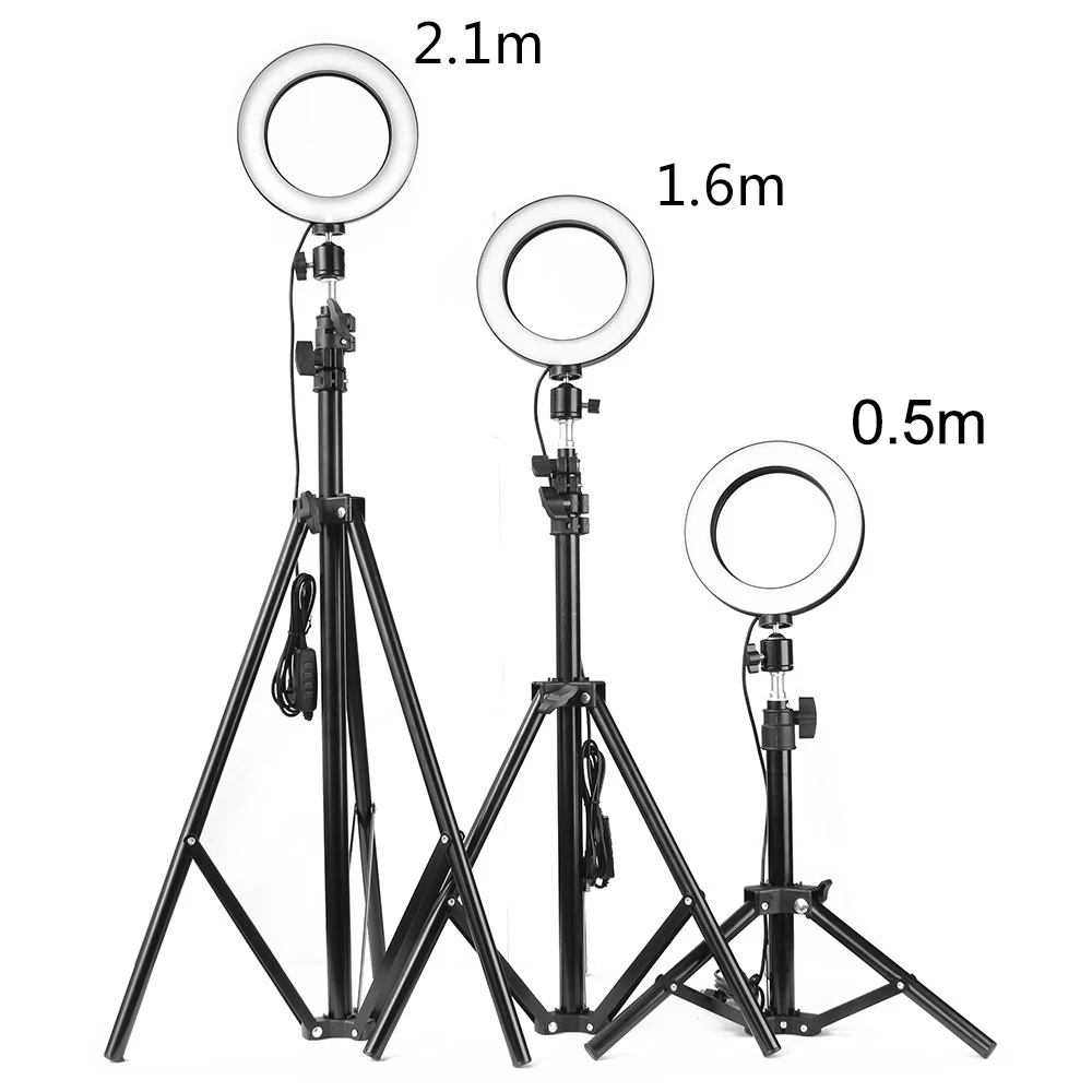 Лампа кольцевая светодиодная с регулируемой яркостью 50/160/210 мм|Фотографическое