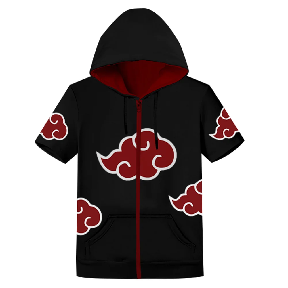 

Akatsuki Cosplay 3D Print Hood Shirt Short Sleeve Summer T-shirt Tee
