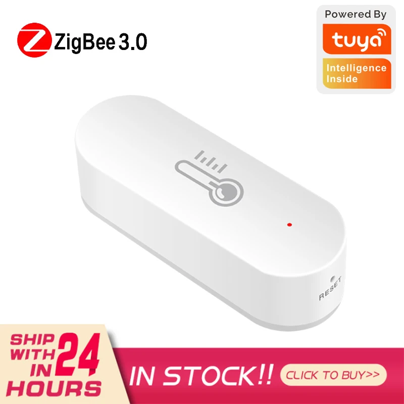 

Zigbee Temperature Smart Humidity Environment Sensor Remote Control Zigbee Gateway Hub Tuya APP Works With Alexa Google