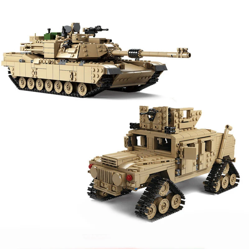 

KAZI New Theme Tank Building Blocks 1463pcs Building Blocks M1A2 ABRAMS MBT KY10000 1 Change 2 Toy Tank Models Toys For Children