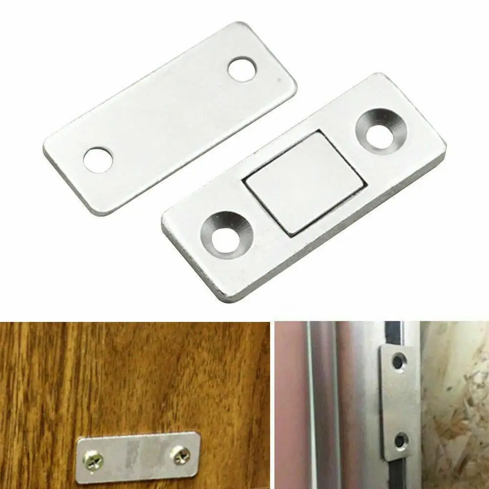 

2pcs/Set Strong Door Closer Magnetic Door Catch Latch Thin Magnet Ultra Cupboard with Cabinet Door Screws For Furniture N7I3