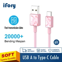 ifory 3a 6ft usb a type c cable fast charging usb c charger cord for samsung galaxy s9 huawei mate 20 30 xiaomi redmi note