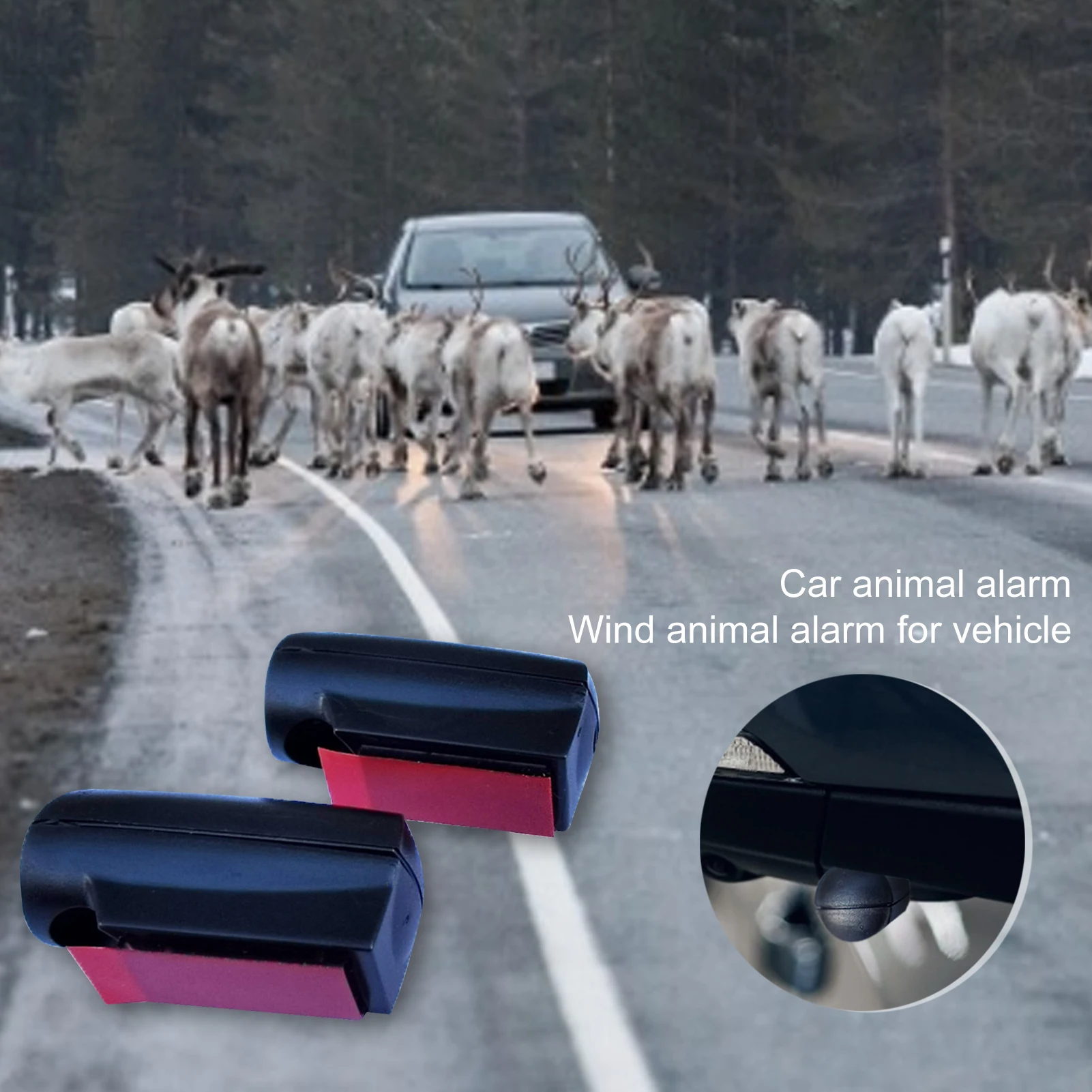 

2pcs Mini Car Animal Automatic Alarm Deer Repeller Anti-theft Device For Cars Trucks Motorcycles Car Accessories