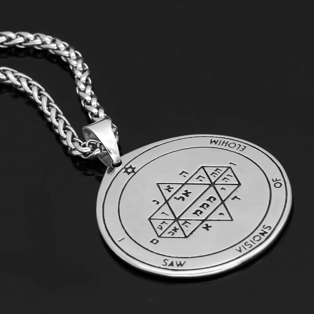Talisman Pentacle of Solomon Seal Wiccan Pagan Hermetic Enochian Kabbalah Подвеска Ожерелье нержавеющая