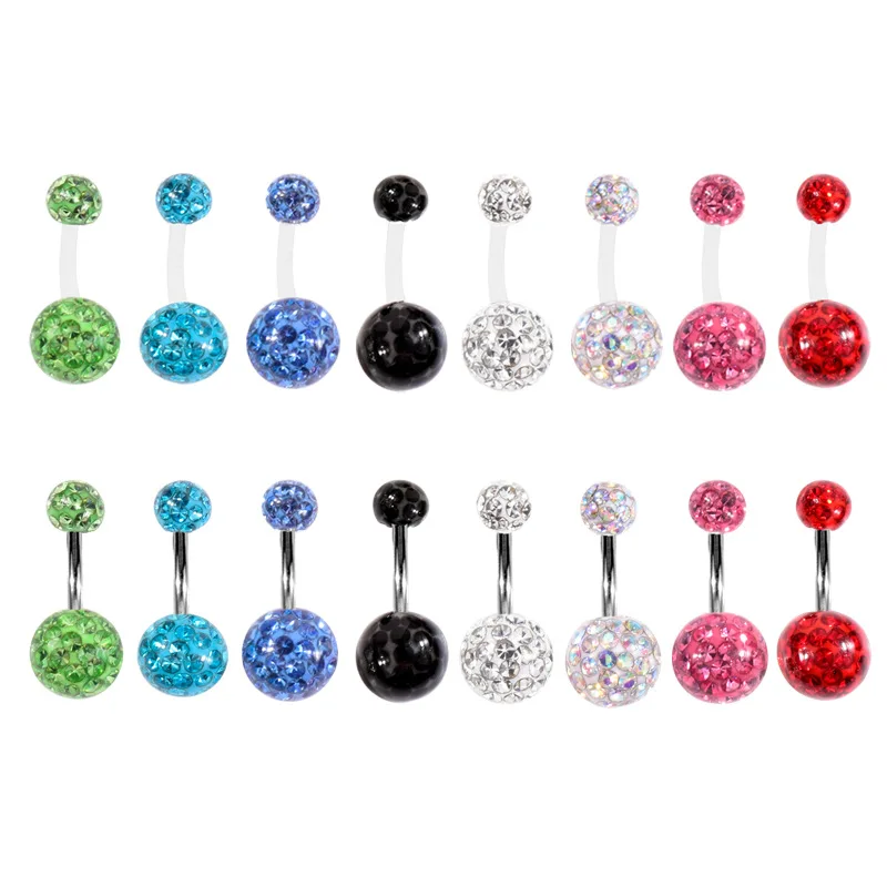 

1pc Sexy Dangling Navel Belly Button Rings Belly Piercing Crystal Surgical Steel Woman Body Jewelry Barbell Women Accessories